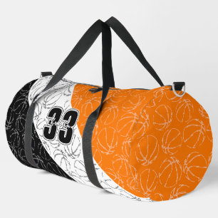 skizzierte Basketbälle Linienkunst schwarz weiß or Duffle Bag