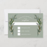 Skizzierte Blume Blätter Greenery Sage Wedding