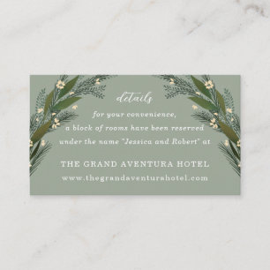 Skizzierte Blume Blätter Grünflächen Details Begleitkarte