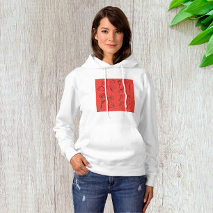 Skizzierte Blume Hoodie