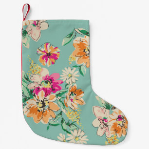 skizzierte Blume in hellen Farben - nahtloser Hint Kleiner Weihnachtsstrumpf