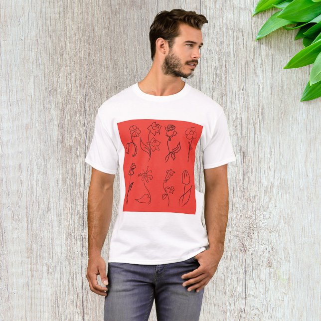 Skizzierte Blume T-Shirt (Von Creator hochgeladen)