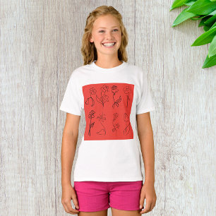 Skizzierte Blume T-Shirt