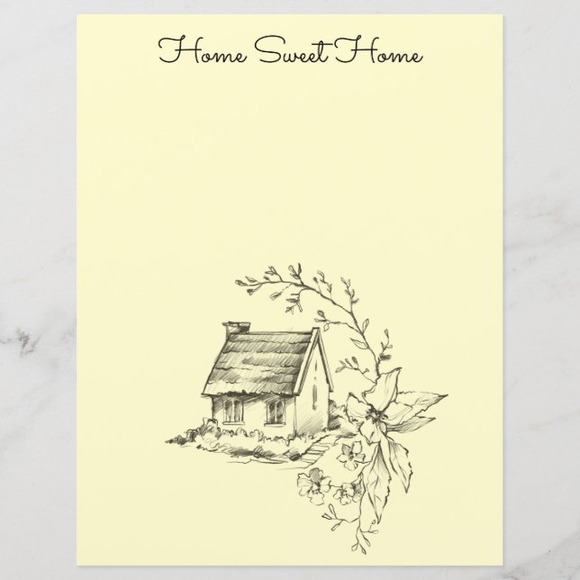 Skizzierte Hütte Scrapbook Paper oder Stationery (Vorderseite)