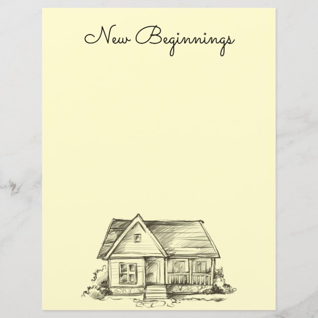 Skizzierte Hütte Scrapbook Paper oder Stationery (Vorderseite)