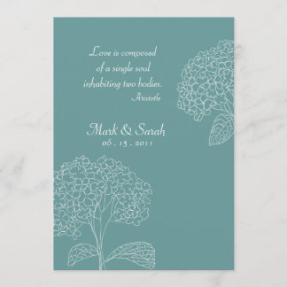 Skizzierte Hydrangeas-Blau-Einladung Einladung