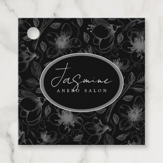 Skizzierte Kontur QR Code Grau/Blk ID939 Geschenkanhänger (Vorderseite)