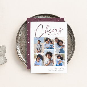 Skizzierte Kurve 6 FotoCollage Neues Jahr Feiertagskarte