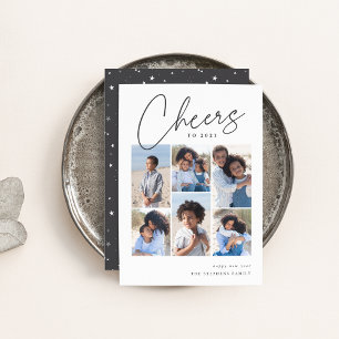 Skizzierte Kurve 6 FotoCollage Neues Jahr Feiertagskarte