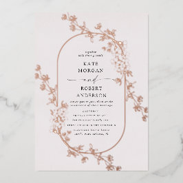 Skizzierte moderne Blumenwedelfolie Einladung