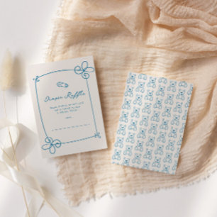 Skizzierte Niedliche Wavy Bow Frame Baby Show Tick Einladung