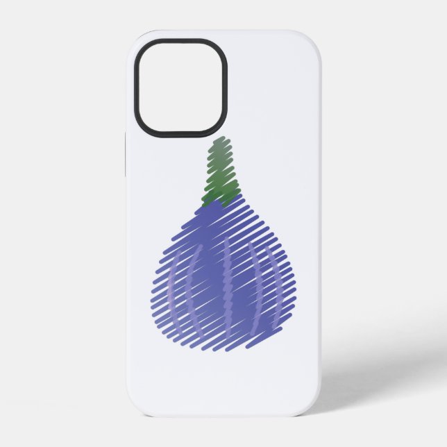 Skizzierte violette Feige iPhone Hülle (Rückseite)