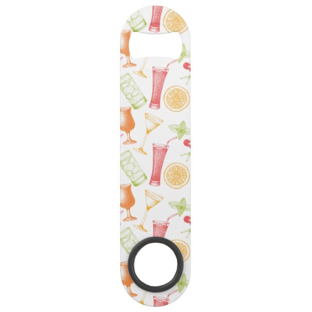 Skizziertes Cocktail-Muster Speed Flaschenöffner (Vorderseite)