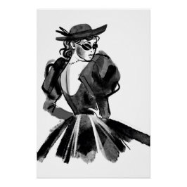 Skizziertes Couture Fashion Model Poster