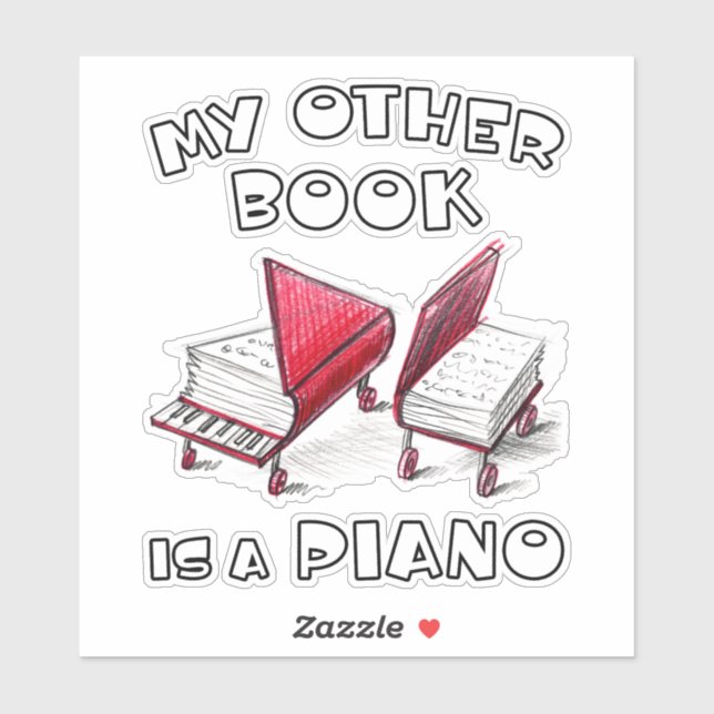 Skizziertes Klavierbuch zu Rädern für Literatur Aufkleber (Blatt)