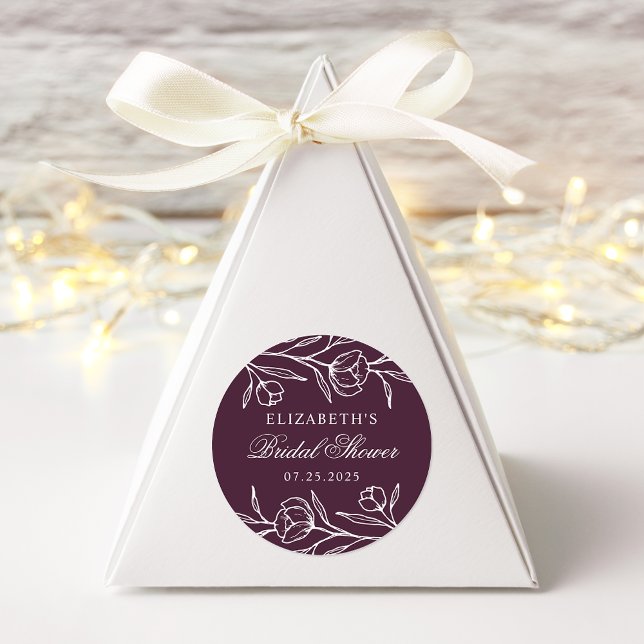 Skizziertes Lila Brautparty Runder Aufkleber (Von Creator hochgeladen)