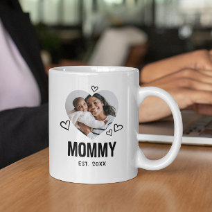 Skizziertes Mutti-Herz-Foto Kaffeetasse