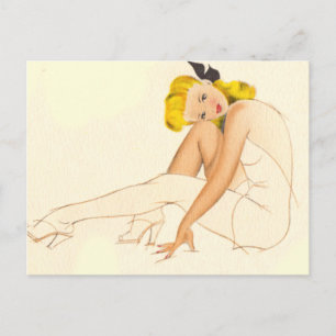 Skizziertes Pin-Up Postkarte