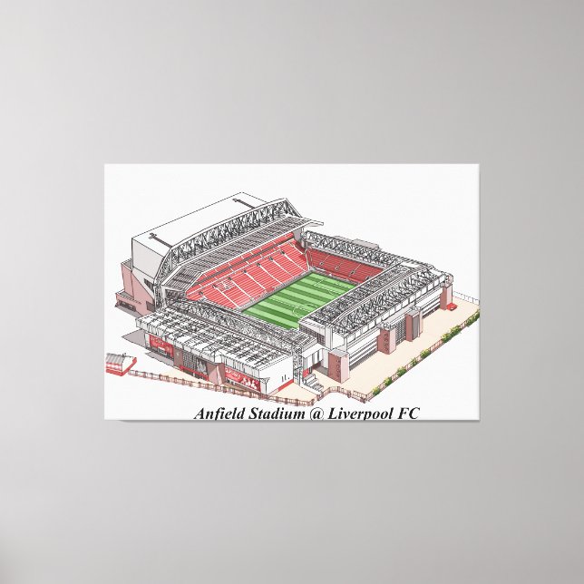 Skizzierung des Anfield Stadium Zuhause des Liverp Leinwanddruck (Vorderseite)