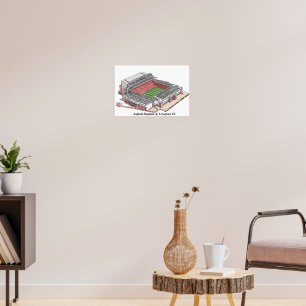 Skizzierung des Anfield Stadium Zuhause des Liverp Poster