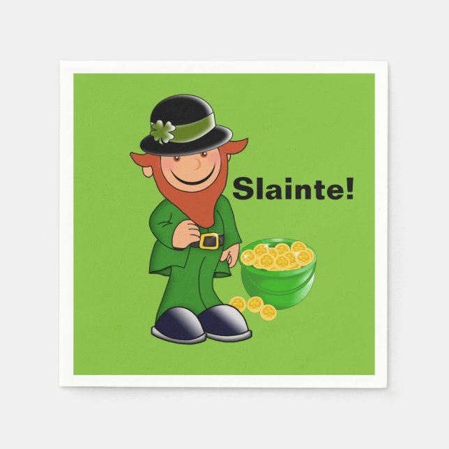 Sklainte! Leprechaun, St. Patrick's Day Napkins Serviette (Vorderseite)