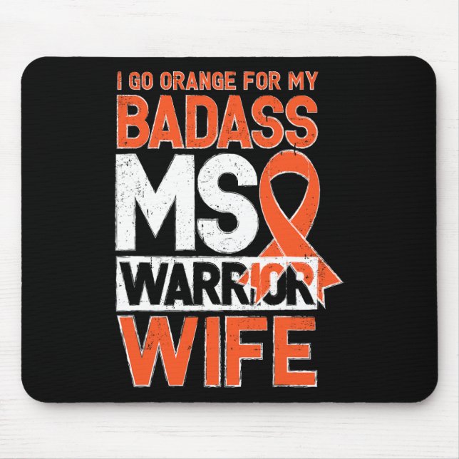 Sklerose Frau Awareness Badass Warrior Ehefrau Mousepad (Vorne)