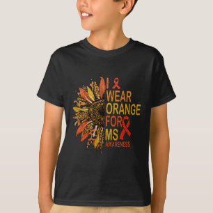 Sklerose I Wear Orange for Ms Awareness Sunflower T-Shirt