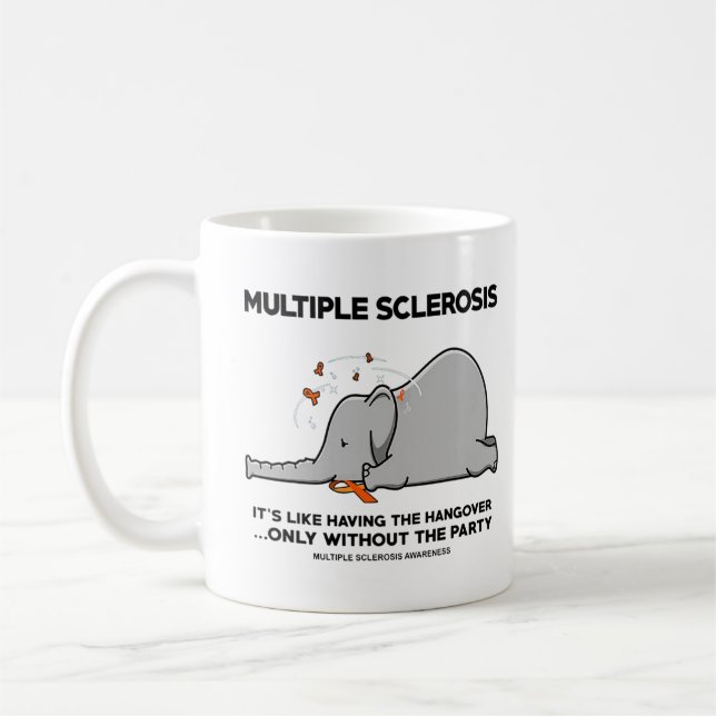 Sklerose ist wie der Hangover-Elefant Kaffeetasse (Links)