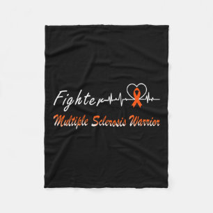 Sklerose Kriegerin kämpfen Heartbeat Orange Fleecedecke