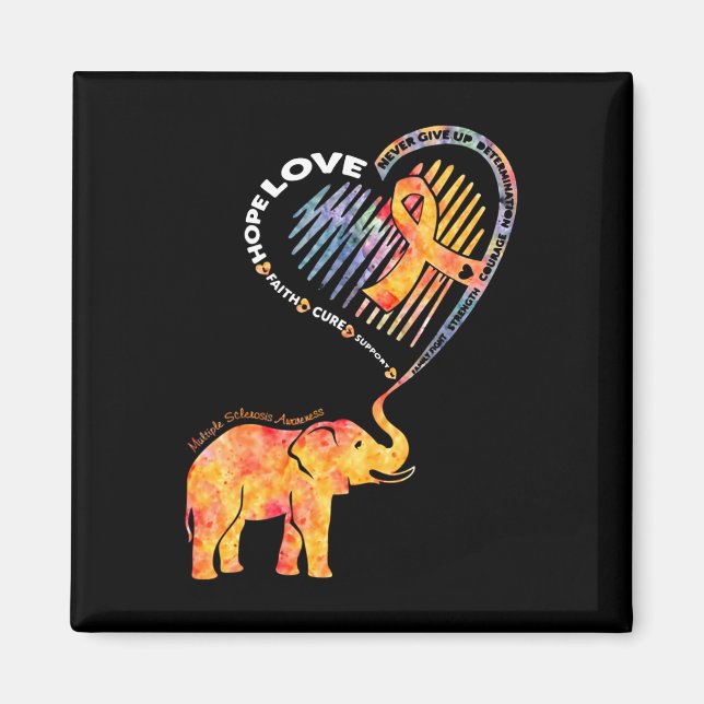 Sklerosis Awareness Faith Hope Liebe Support Magnet (Vorne)