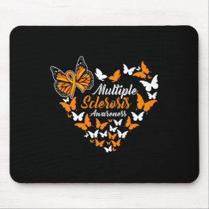 Sklerosis Awareness Frau Orange Ribbon Butterfly Mousepad
