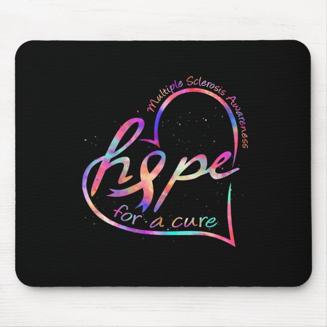 Sklerosis Awareness Hope for a cuure Rainbow Krawa Mousepad (Vorne)