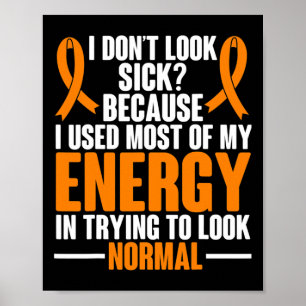 Sklerosis Awareness I dont look Sick Ms Warrior Poster