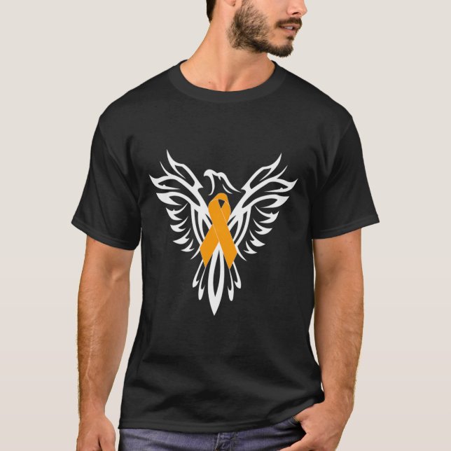 Sklerosis Awareness Orange Ribbon Phoenix T-Shirt (Vorderseite)