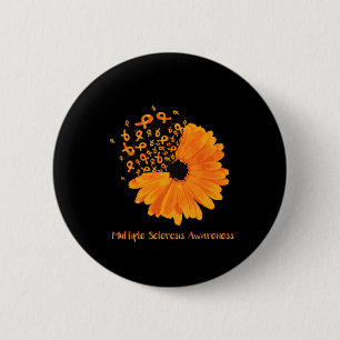 Sklerosis Awareness Ribbon Blume Hope Fighter Button