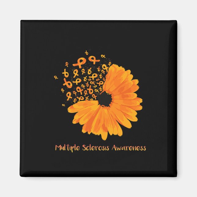 Sklerosis Awareness Ribbon Blume Hope Fighter Magnet (Vorne)