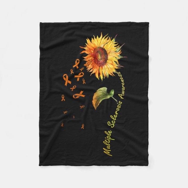 Sklerosis Awareness Sunflower Frau Awareness Fleecedecke (Vorderseite)