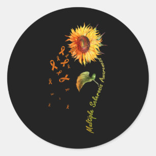 Sklerosis Awareness Sunflower Frau Awareness Runder Aufkleber