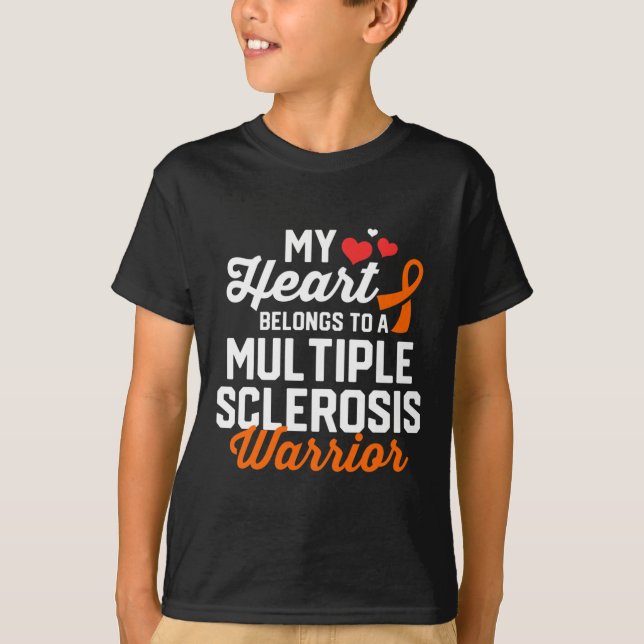 Sklerosis Warrior Survivor Support Sensibilisierun T-Shirt (Vorderseite)