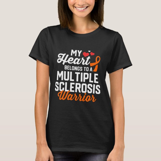 Sklerosis Warrior Survivor Support Sensibilisierun T-Shirt (Vorderseite)