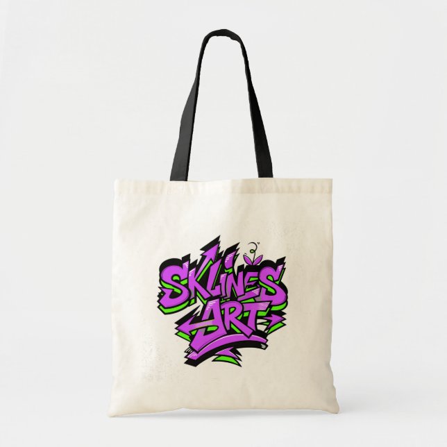SklinesArt – Fettes Graffiti-Logo Tragetasche (Vorne)