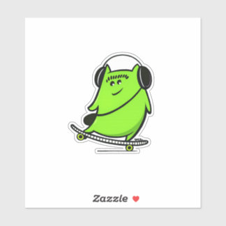 SklinesArt Skater Aufkleber