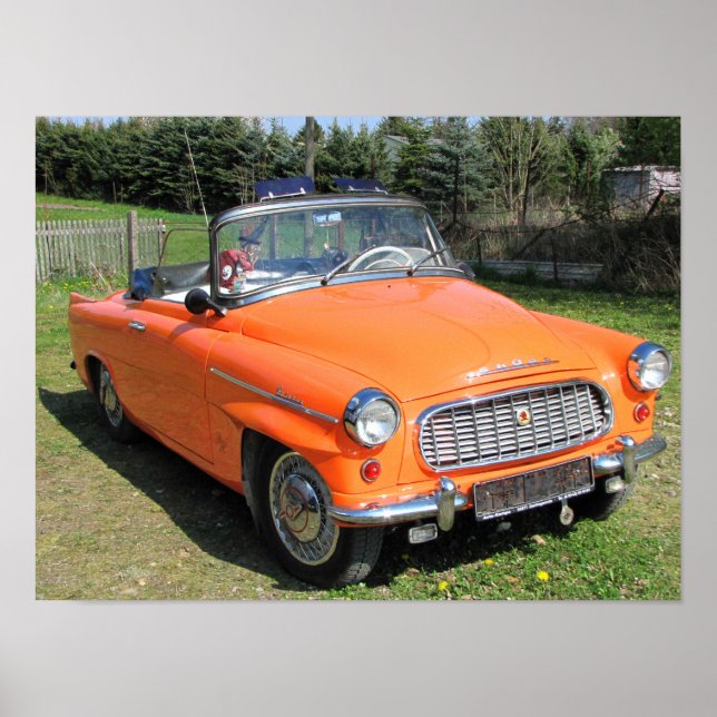Skoda felicia cabrio orange Poster (Vorne)