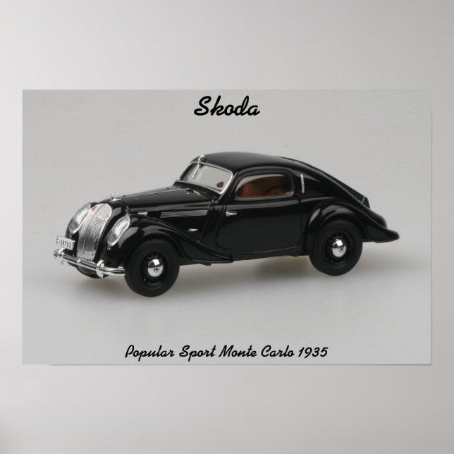 Skoda Popular Sport Monte Carlo 1935 Print Poster (Vorne)