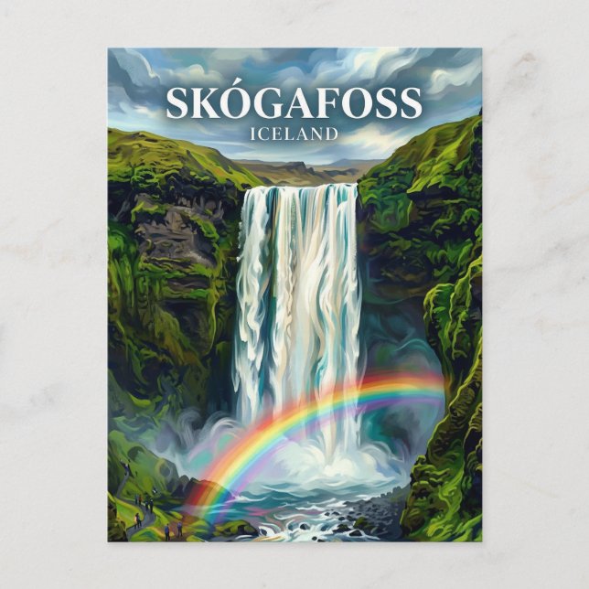 Skógafoss Island Postkarte (Vorderseite)