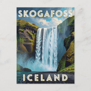 Skogafoss Island Wasserfall Südküste Reise  Postkarte