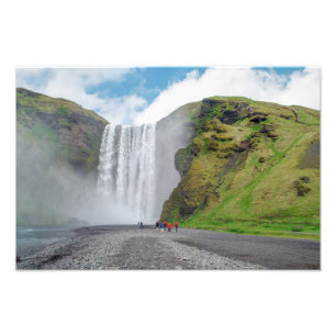 Skogafoss Wasserfall - Dorf Skogar, Island Fotodruck