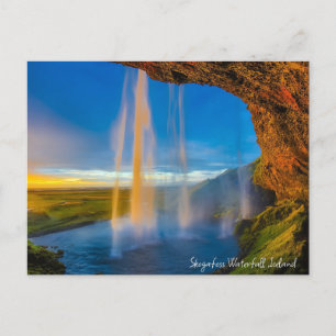 Skogafoss Wasserfall, Island Feiertagspostkarte