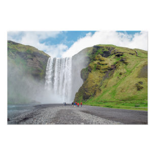 Skogafoss Wasserfall - Skogardorf, Island Fotodruck