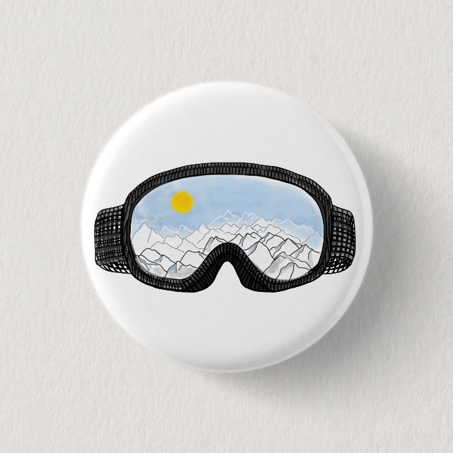 Skoggles Bergansicht Illustration Button (Vorderseite)
